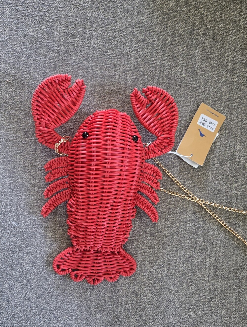 Tommy Bahama Tik Tok Famous Viral Red Wicker Crab Crossbody with Gold Chain NWT - Picture 7 of 11